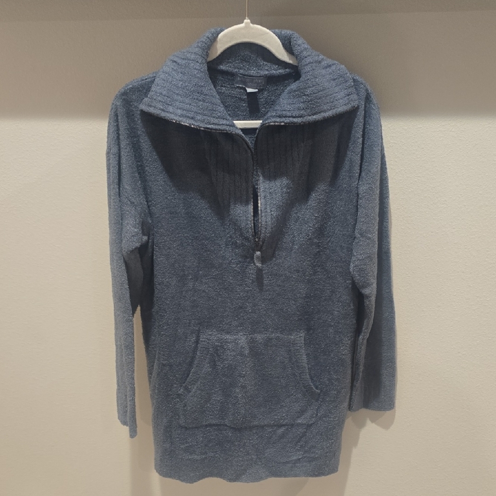 Cozy Half-Zip Knit Sweater Pullover - Blue